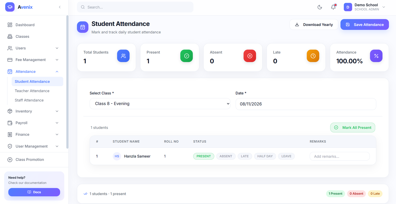 Attendance Tracking