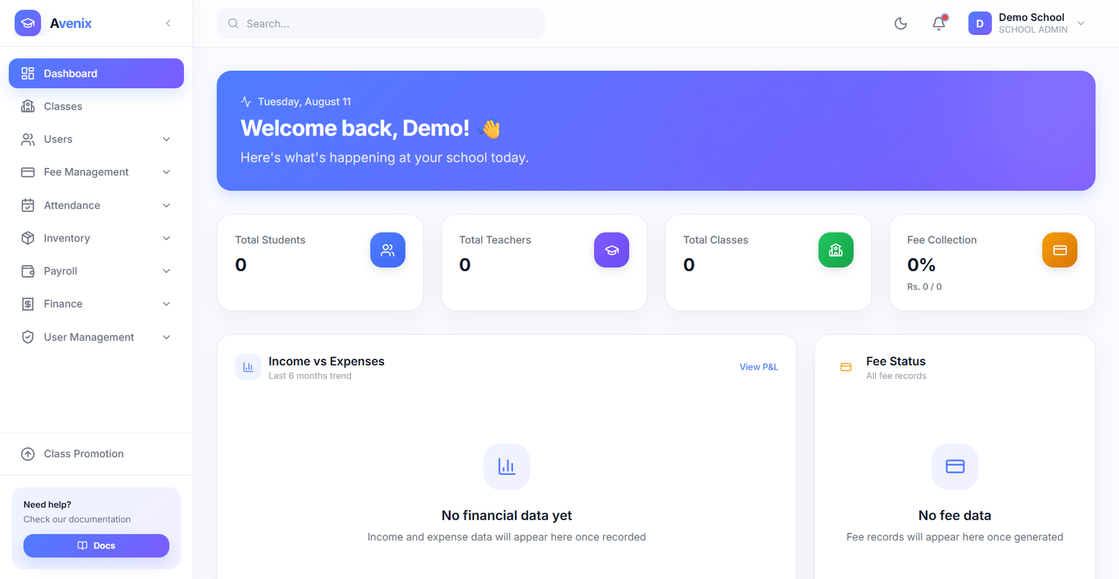 ClassoNix Dashboard